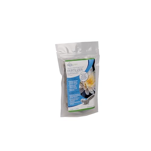 Aquascape capsules in hand ready to feed established pond plants with minimal effort.