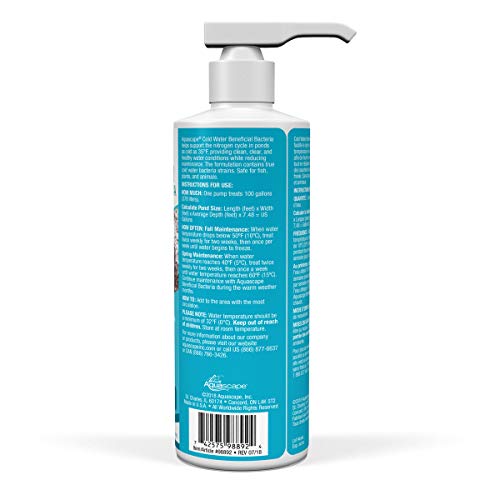Aquascape Cold Water Bacteria improving pond water clarity in a fountain setting.