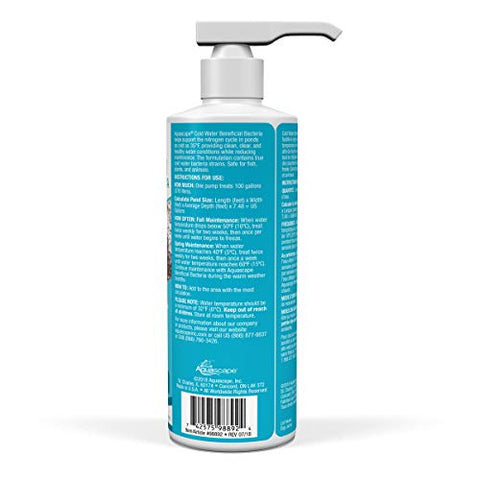 Aquascape Cold Water Bacteria improving pond water clarity in a fountain setting.
