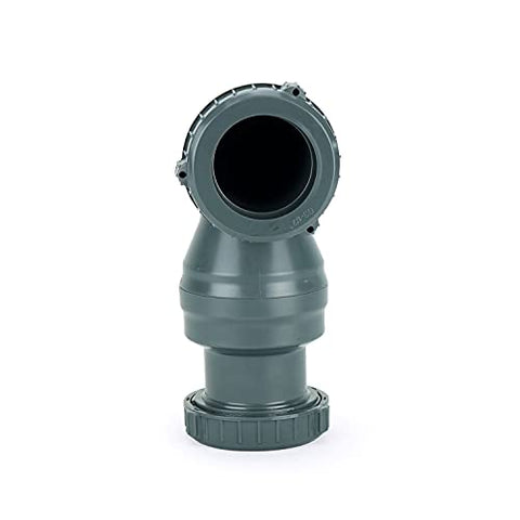 Aquascape Dual Union Check Valve 2.0 swing-flapper design maximizes flow while preventing backflow when off.