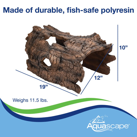 Aquascape faux log fish cave suitable for new or existing ponds.