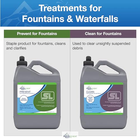 Aquascape fountain water clarity after treatment for sparkling water features.