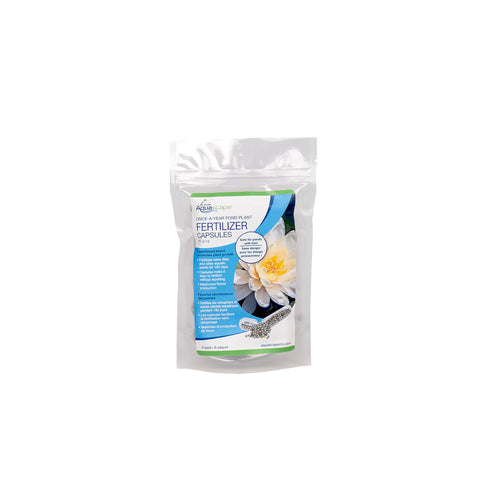 Aquascape once-a-year capsules pushed into soil provide steady nourishment for pond plants.