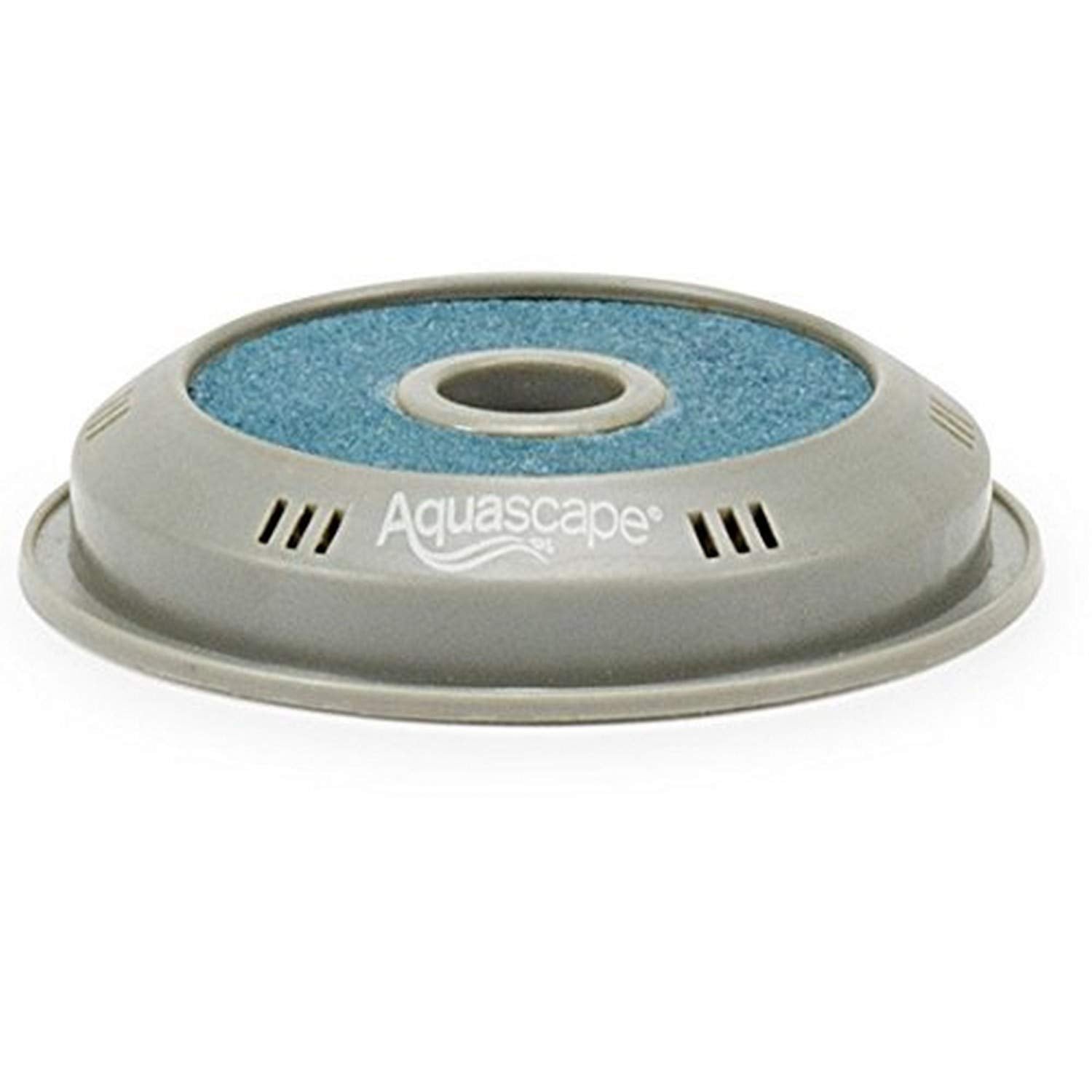 Aquascape pond aeration disc 75005 resting on the pond floor to promote aeration and water circulation