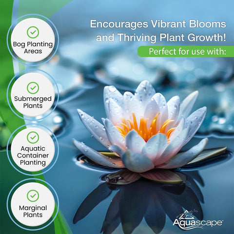 Aquascape pond potting media fine grain demonstrates peat-free soil for aquatic plants.
