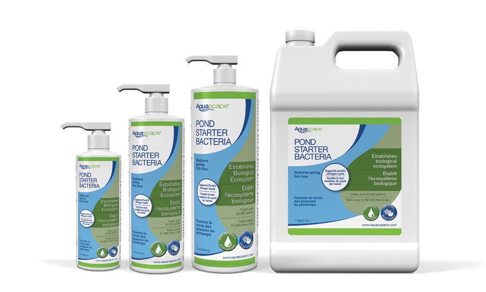 Aquascape Pond Starter Bacteria demonstration of dosing for treated water clarity