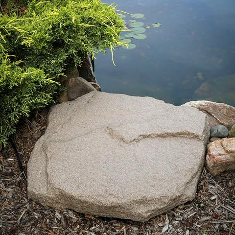 Aquascape Signature Series faux rock lid top view with natural texture.