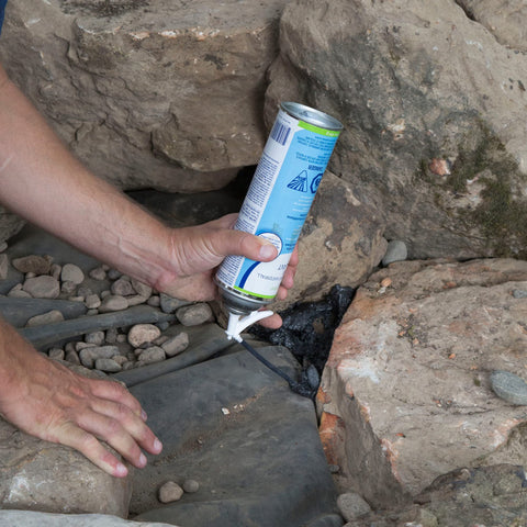 Aquascape 12oz foam sealant helps direct water flow and protect rocks from erosion.