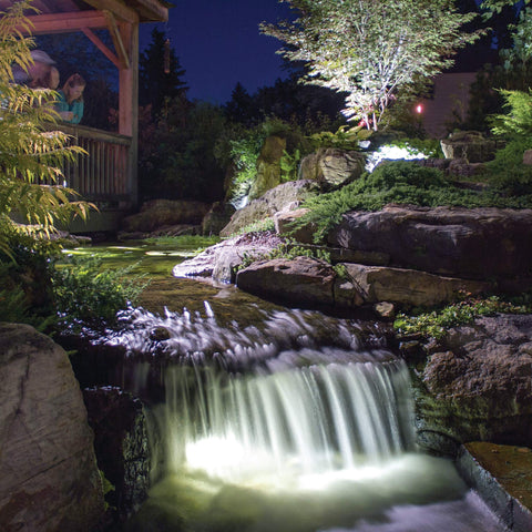 Aquascape waterproof submersible pond light designed for full immersion.