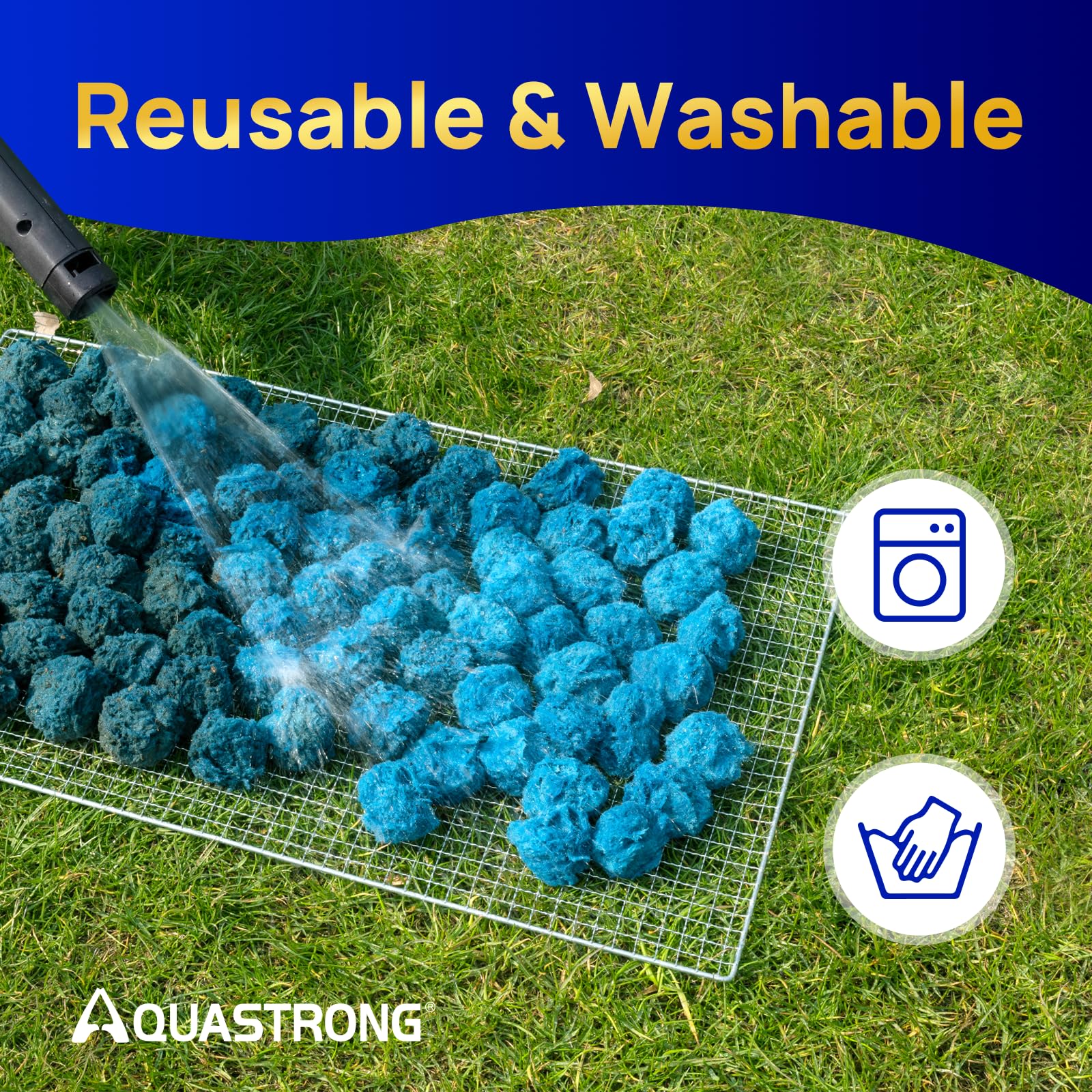AQUASTRONG 1.5 lb bag showing lightweight alternative to sand.