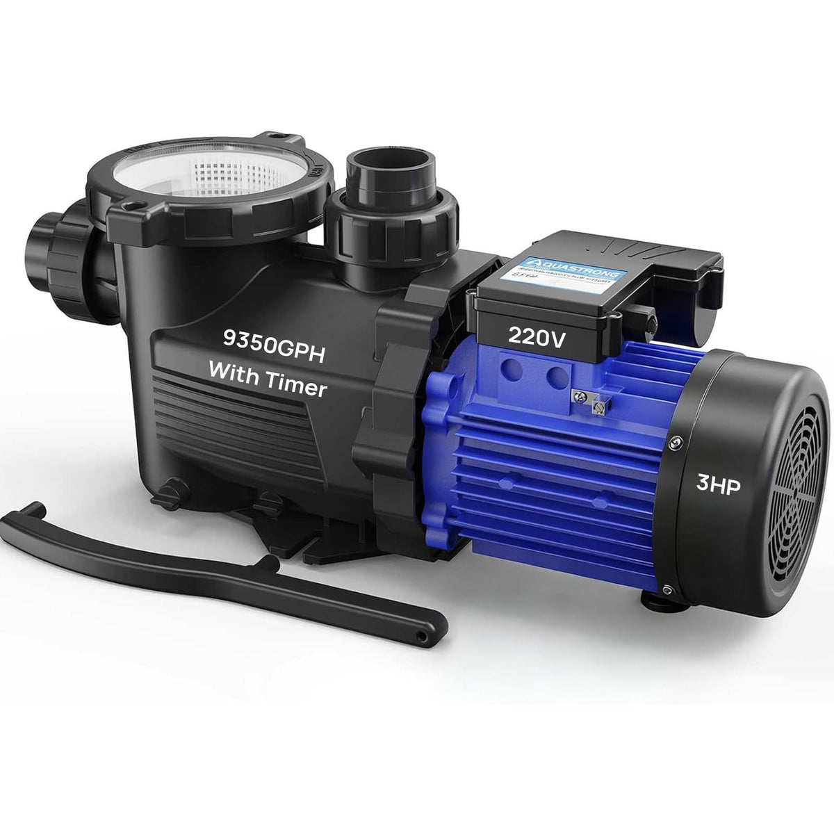 Aquastrong 3HP pool pump with high-flow design for quick water movement