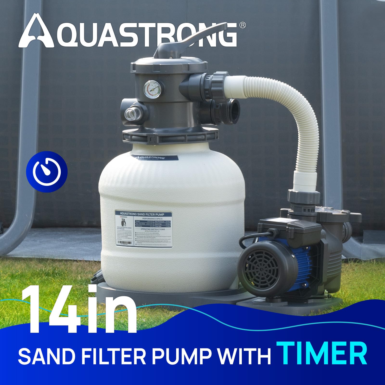 AQUASTRONG 6-way valve close-up for versatile pool maintenance and efficiency