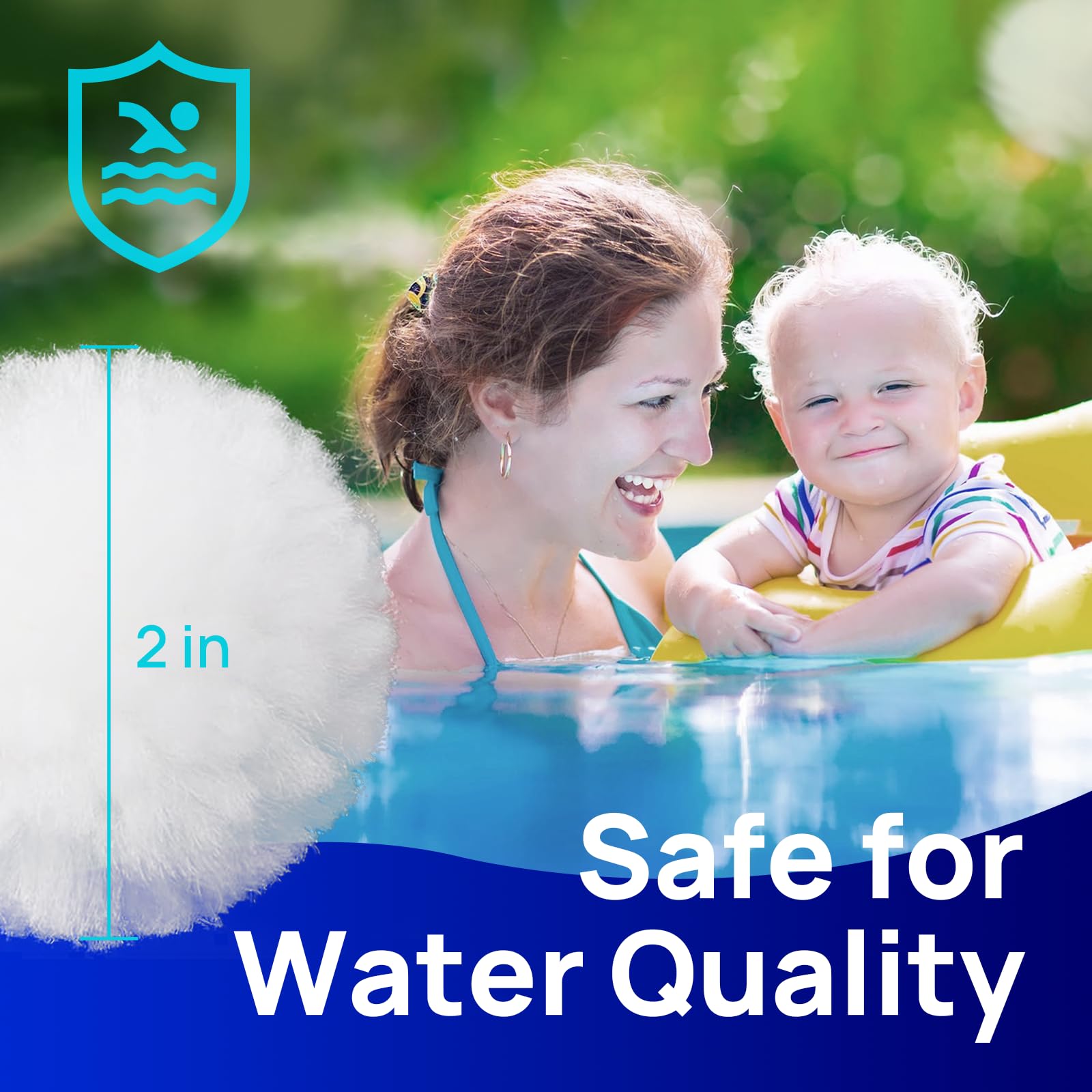 AQUASTRONG filter balls close-up capturing dust particles for better flow.