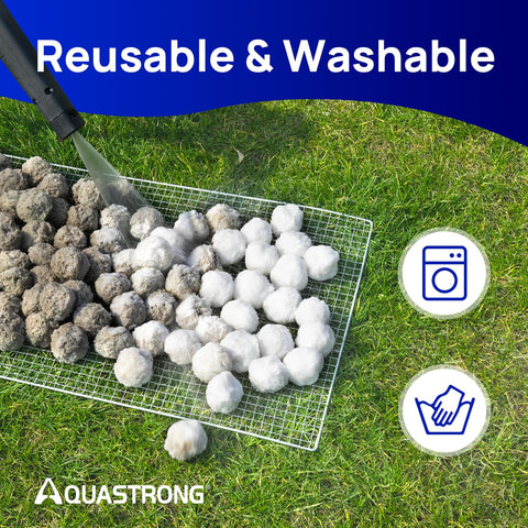 AQUASTRONG filter balls inside a sand filter, replacing traditional sand.