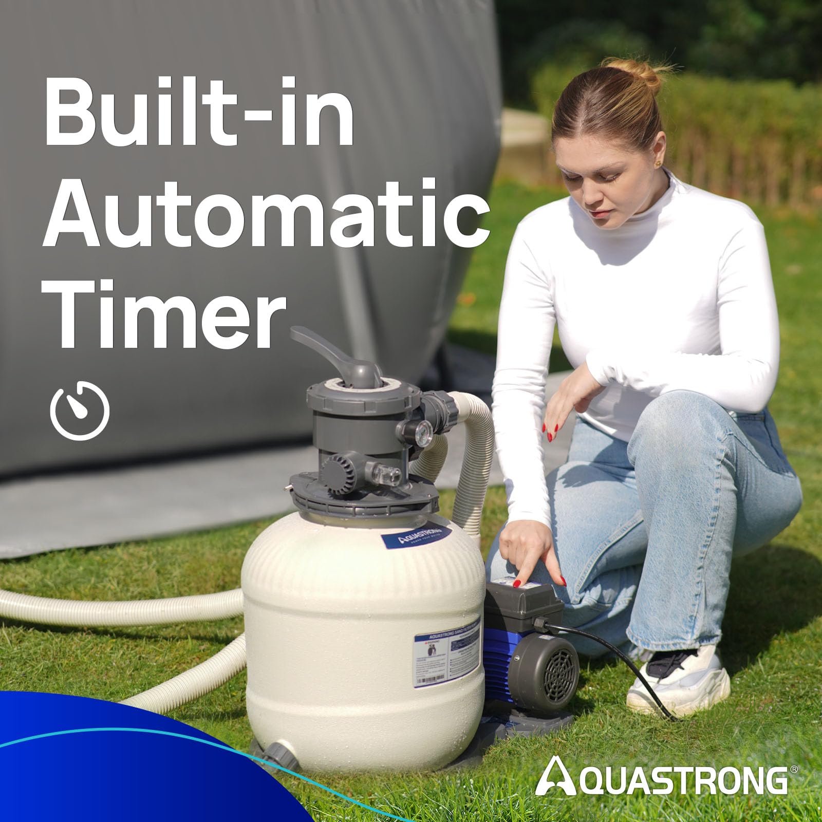 AQUASTRONG hose adapters kit included for easy setup with various pools