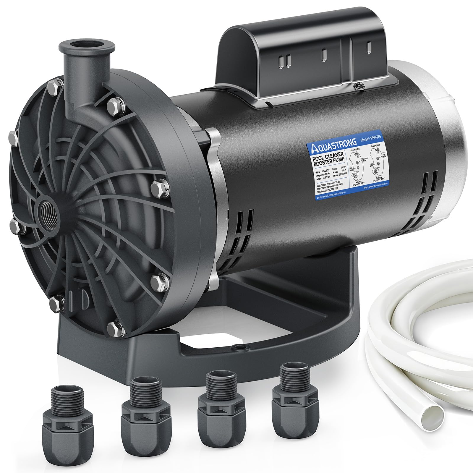 AQUASTRONG pool booster pump with pure copper motor for durable cleaning performance