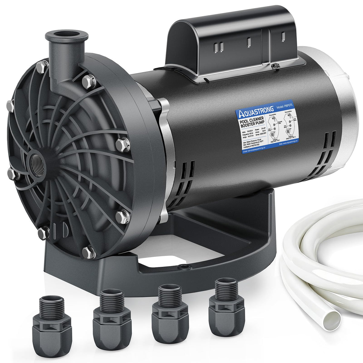 AQUASTRONG pool booster pump with pure copper motor for durable cleaning performance