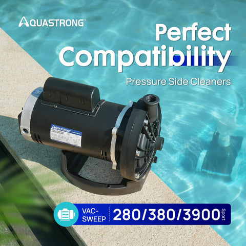AQUASTRONG booster pump showing dual voltage capability for flexible power setup