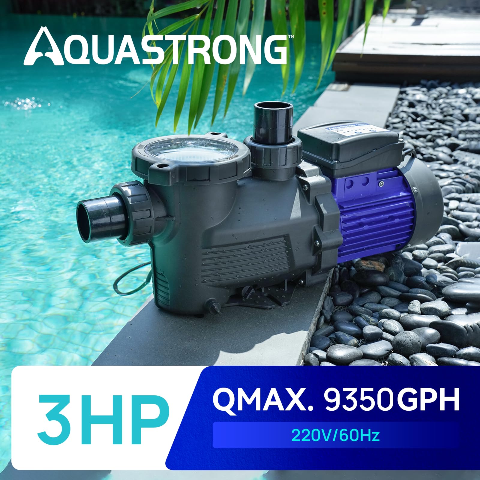 Aquastrong 6-foot cord allows flexible placement near outlets