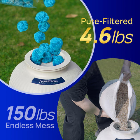 AQUASTRONG pool water appears clearer after filtration with filter balls.