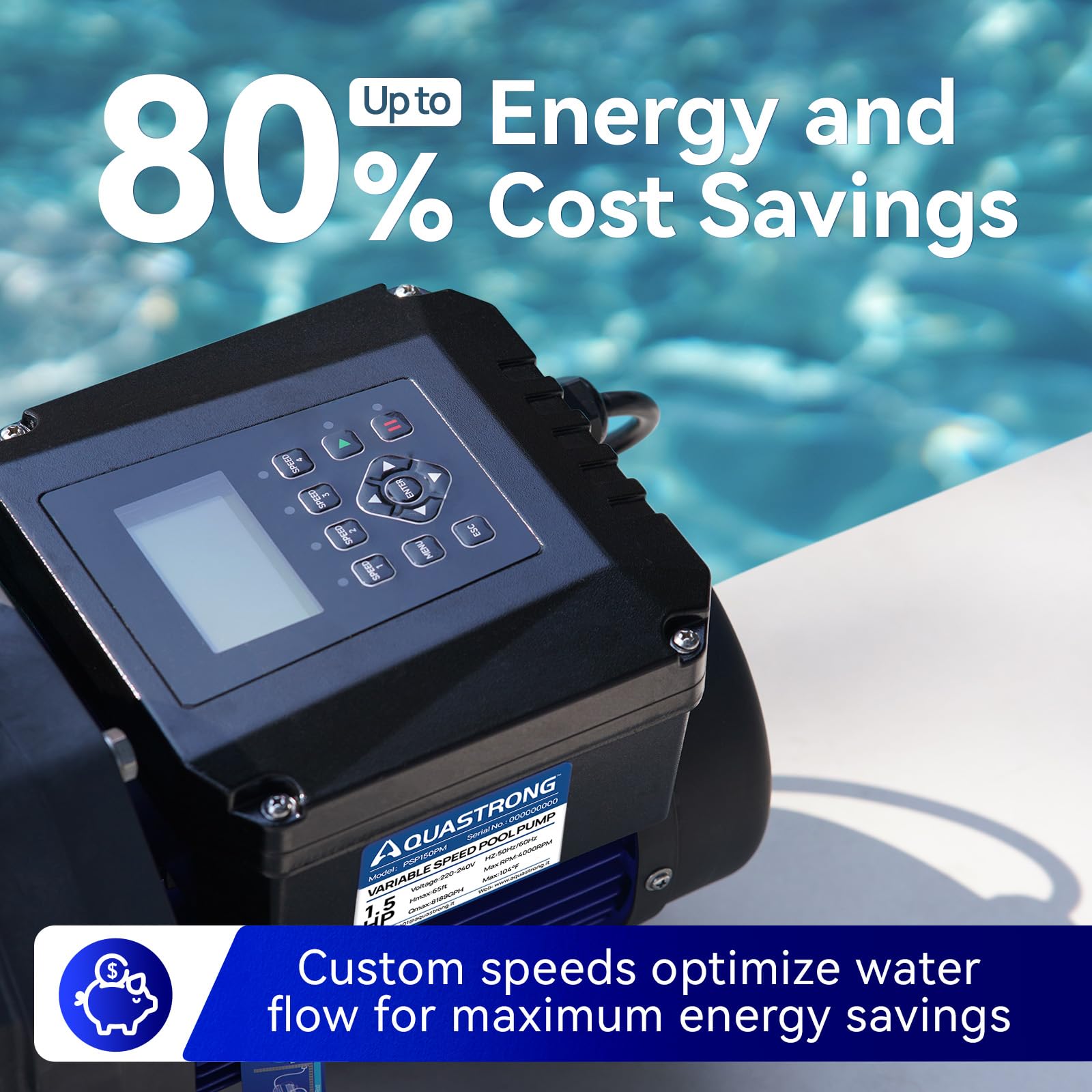 Aquastrong adapter connection 1.5/2in demonstrates easy compatibility with different pool setups.