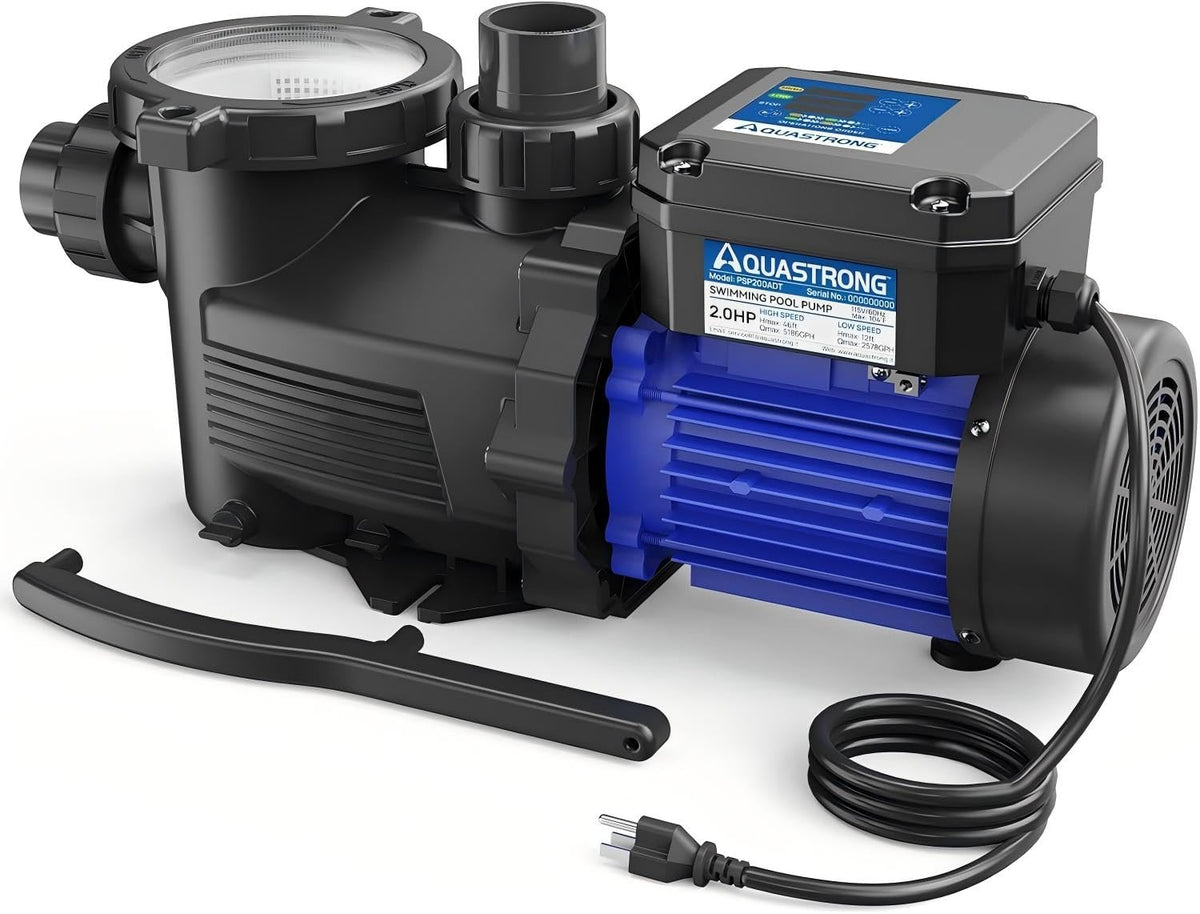 AQUASTRONG dual-speed timer pump enabling efficient pool circulation
