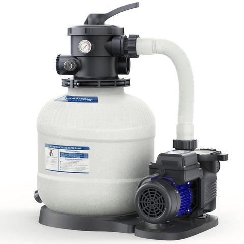 AQUASTRONG sand filter pump, side view, efficient filtration for above-ground pools