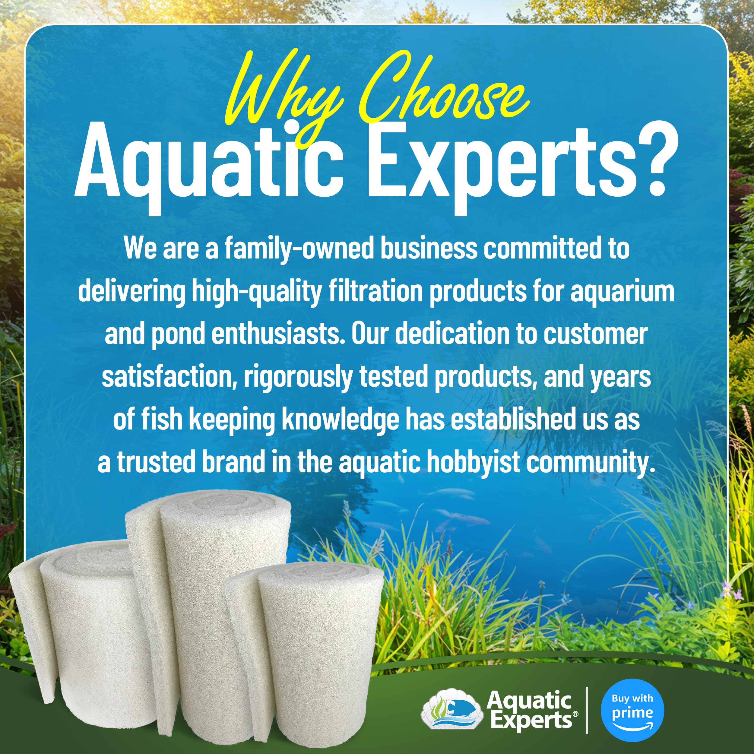 Aquatic Experts filter pad suitable for aquariums and water gardens.