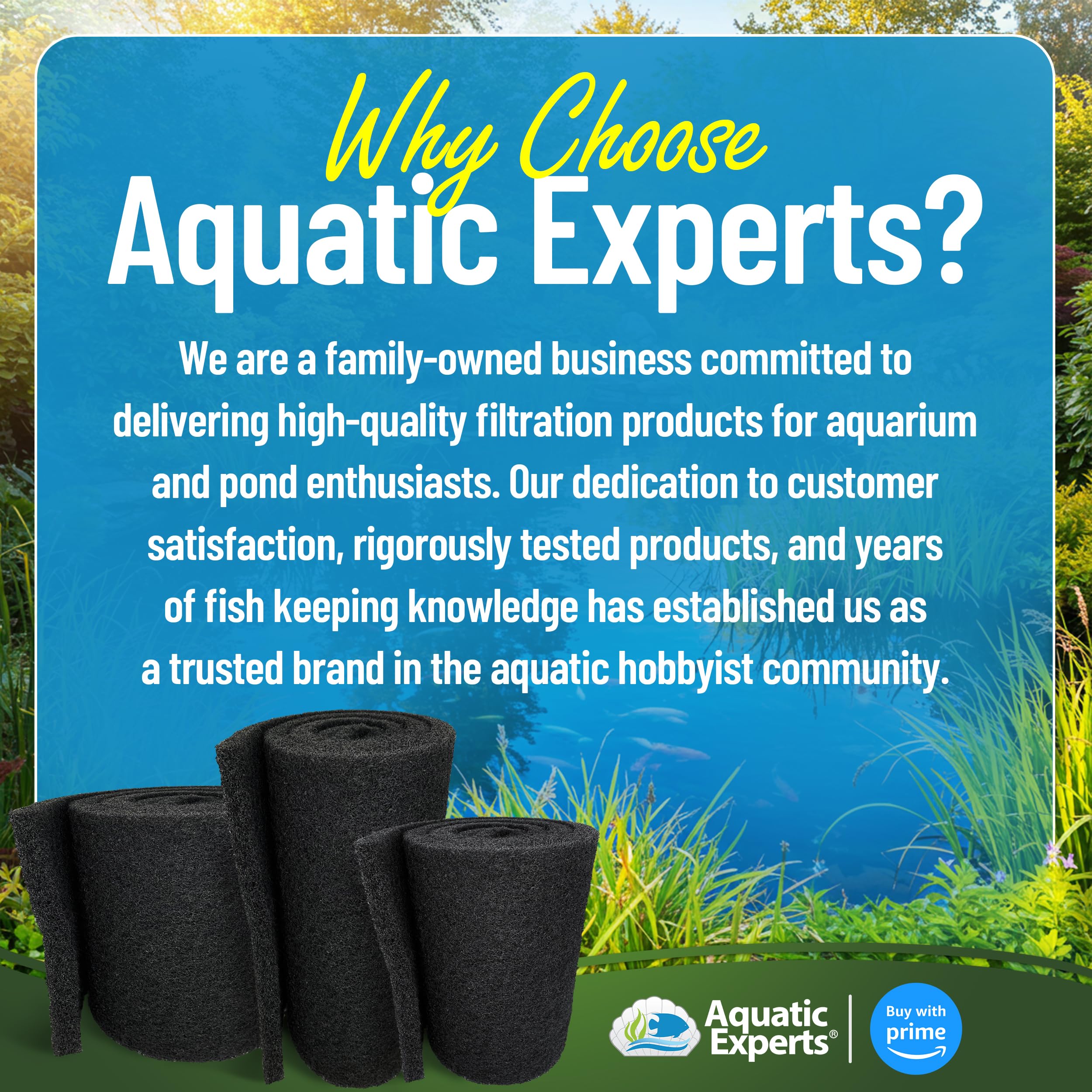 Aquatic Experts bulk roll media improves pond filtration efficiency.