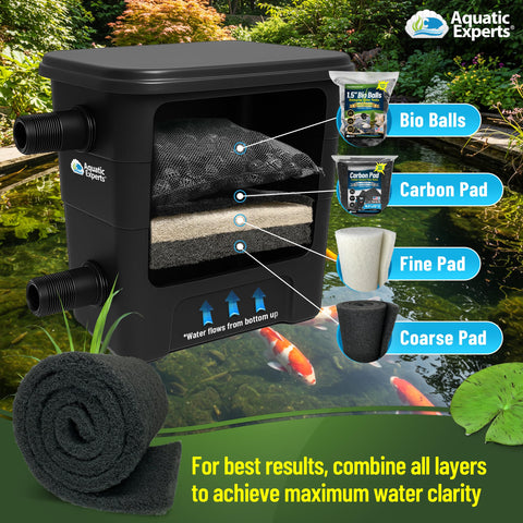 Aquatic Experts pond filter media supports aquatic life and easy rinsing