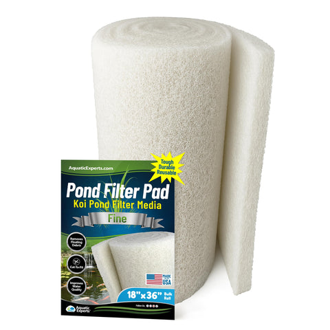 Aquatic Experts Classic koi pond filter pad fine white 18x36 in action improving mechanical filtration for koi ponds