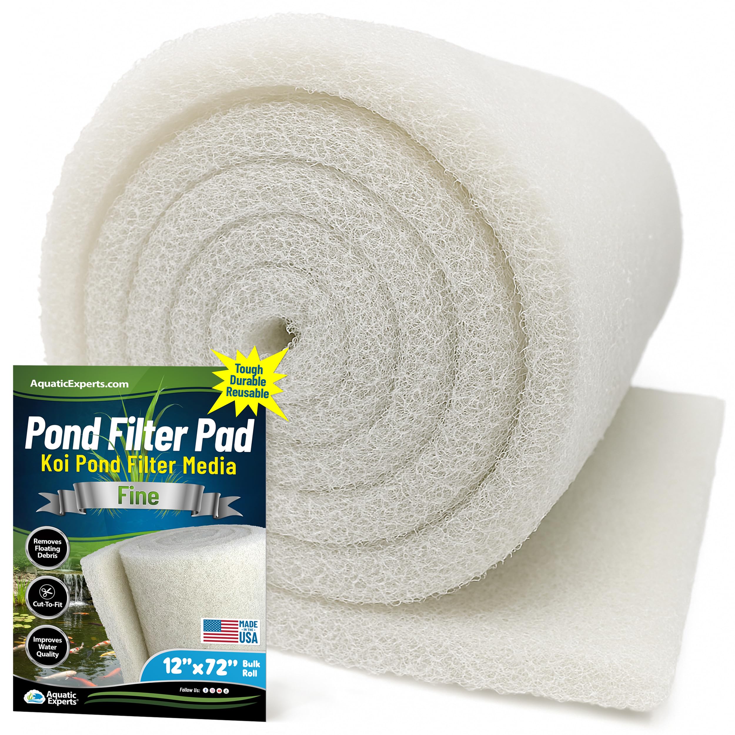 Aquatic Experts Classic koi pond filter pad fine roll closeup, showcasing durable filtration for clear water
