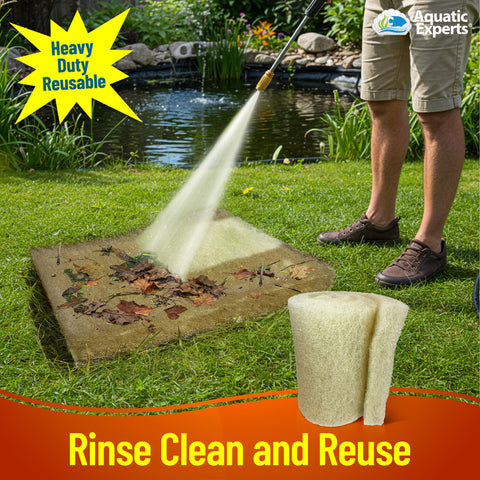 Made in the USA, Aquatic Experts cream pad for koi ponds.