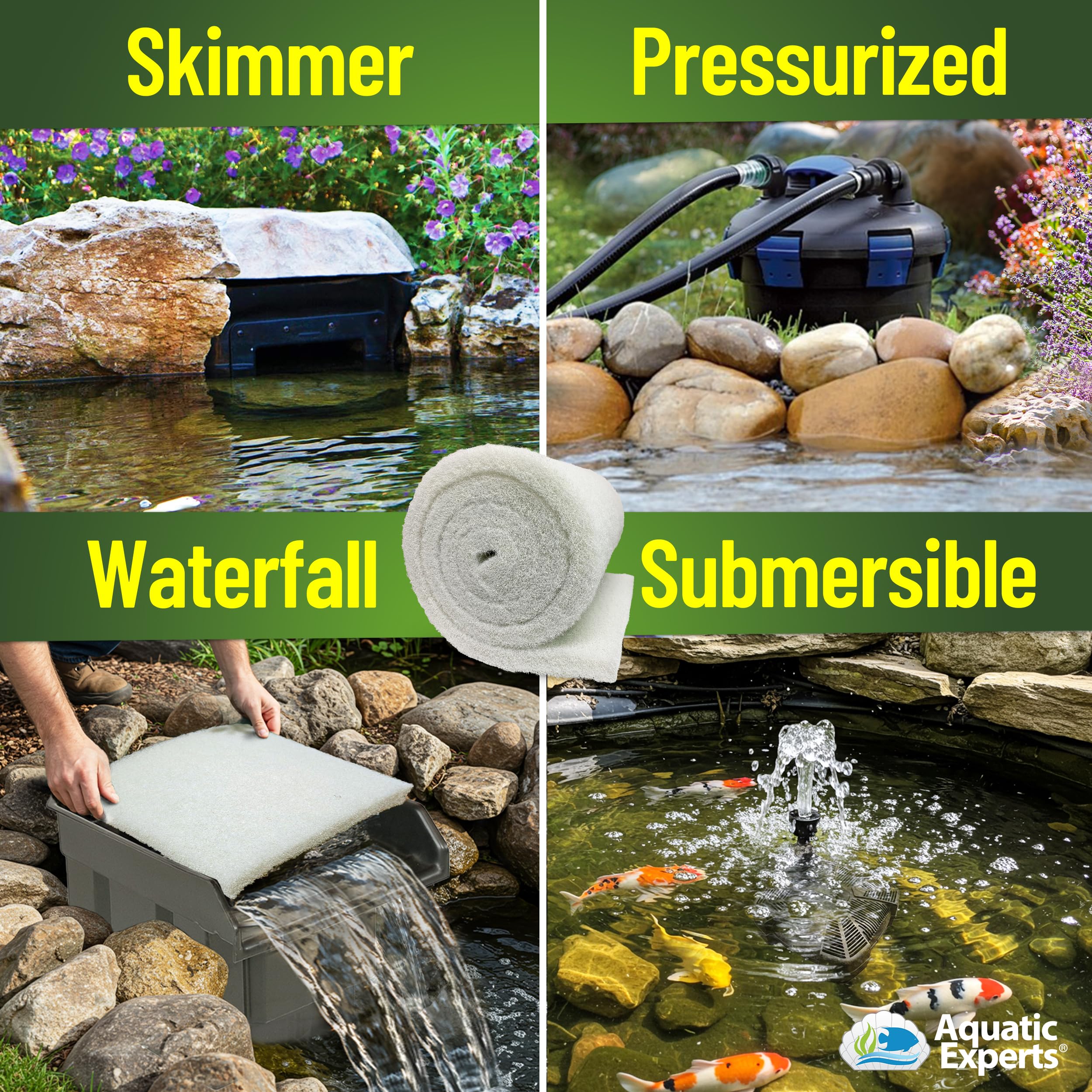 Aquatic Experts koi filter pad durable reusable design withstands leaves and twigs