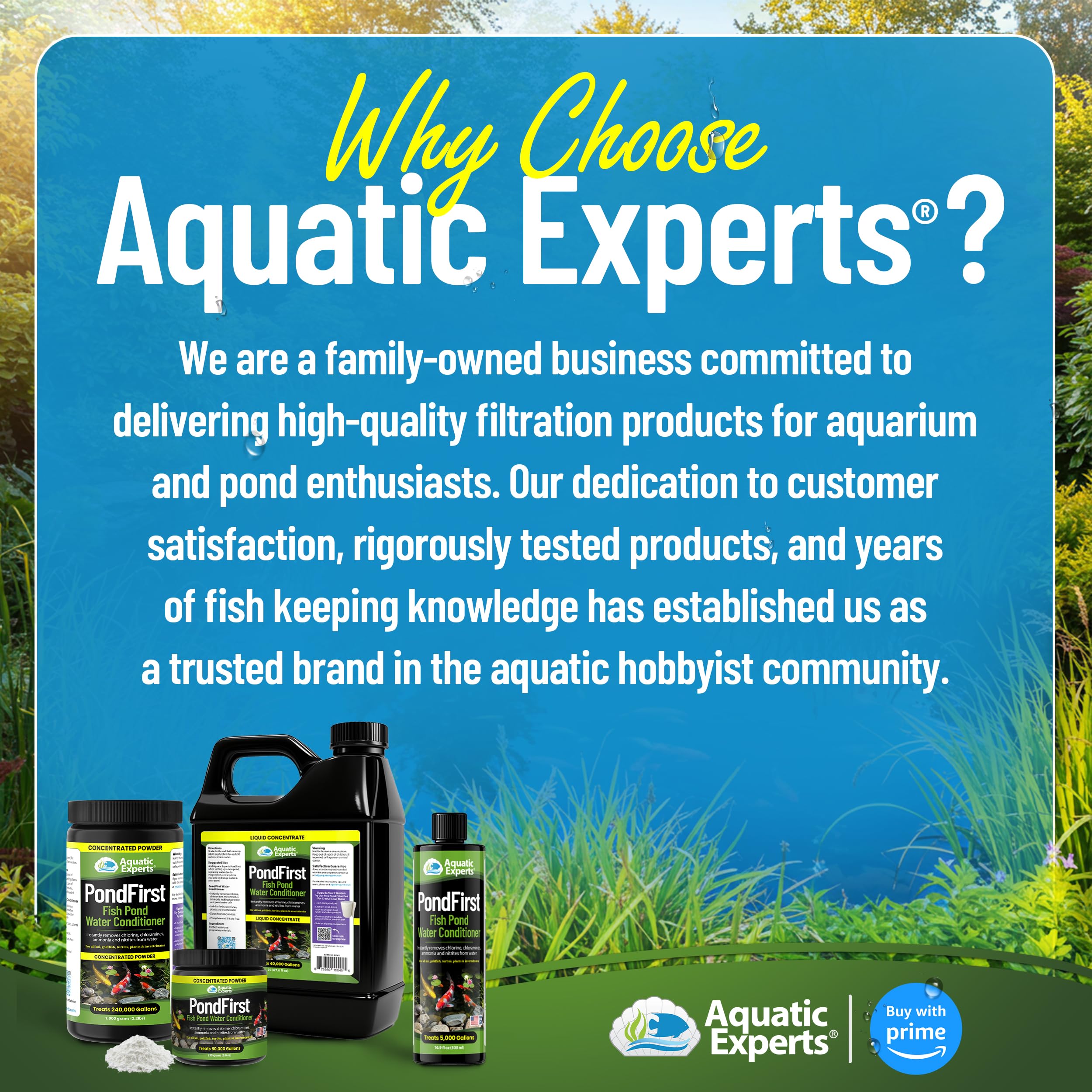Aquatic Experts PondFirst packaging box ready for shelves.