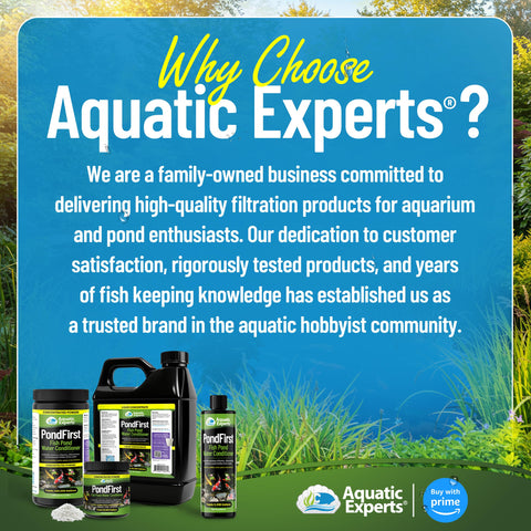 Aquatic Experts PondFirst packaging box ready for shelves.