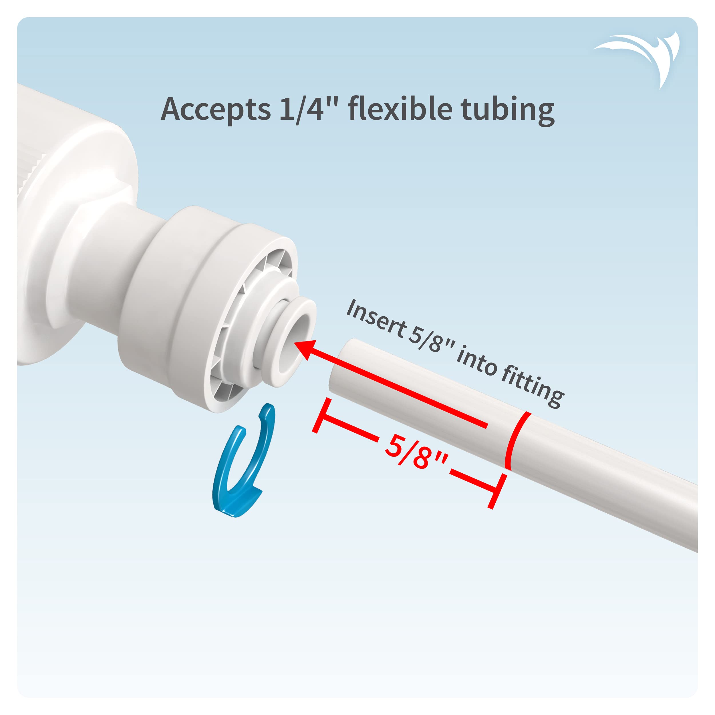 Aquatic Life leak-proof connection prevents drips at the hose bib.