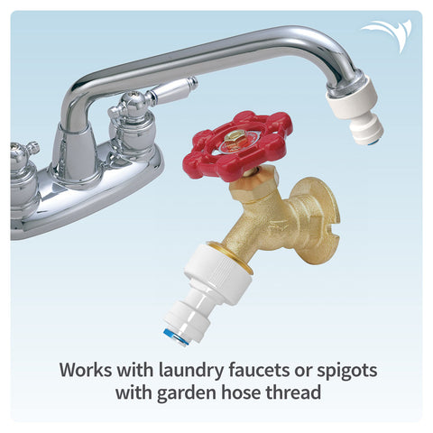 Aquatic Life two-pack Buddie Fit offers versatile outdoor faucet fittings.