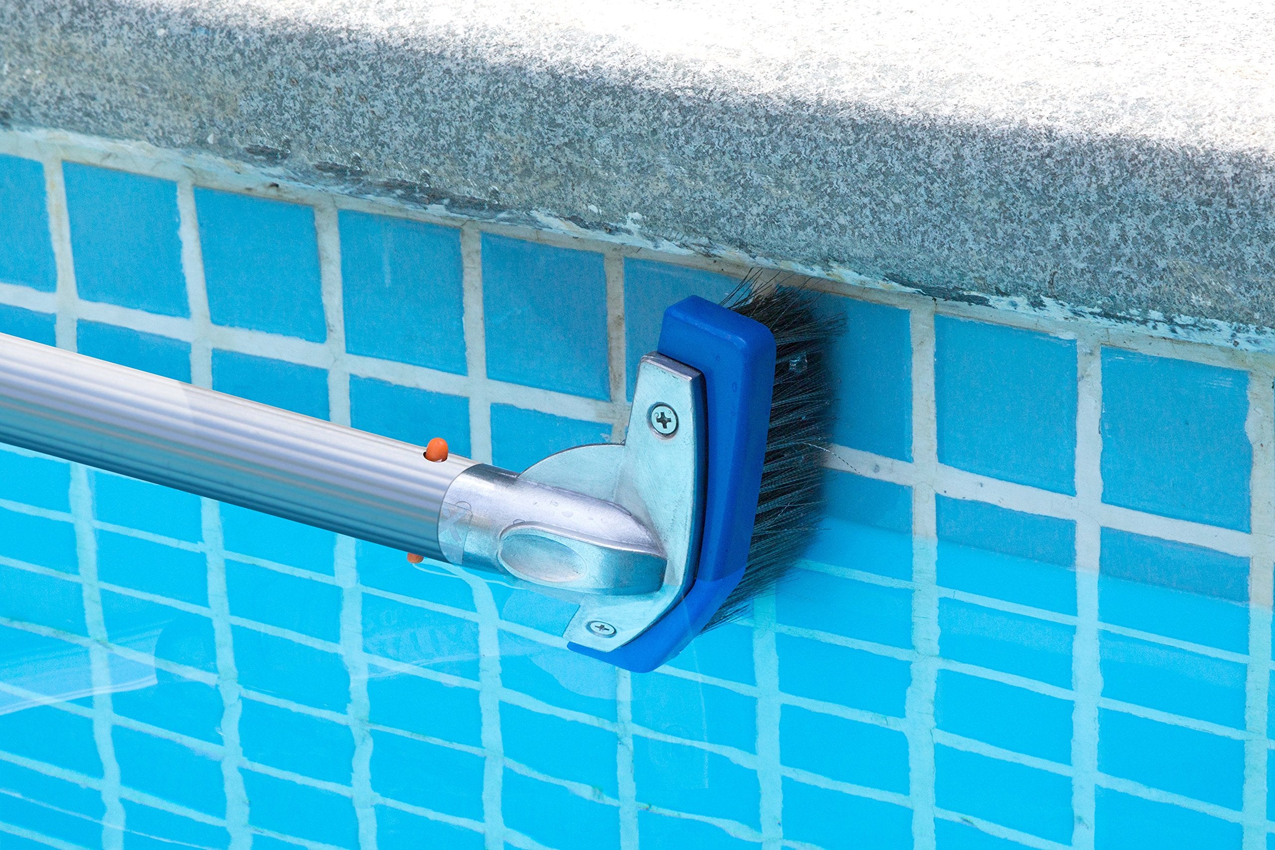 Aquatix Pro aluminium handle 5in pool brush for extended reach underwater