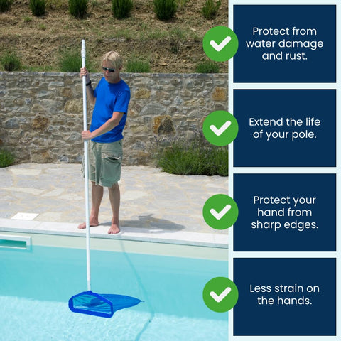 Aquatix Pro easy slide-on design simplifies refreshing your pool pole.