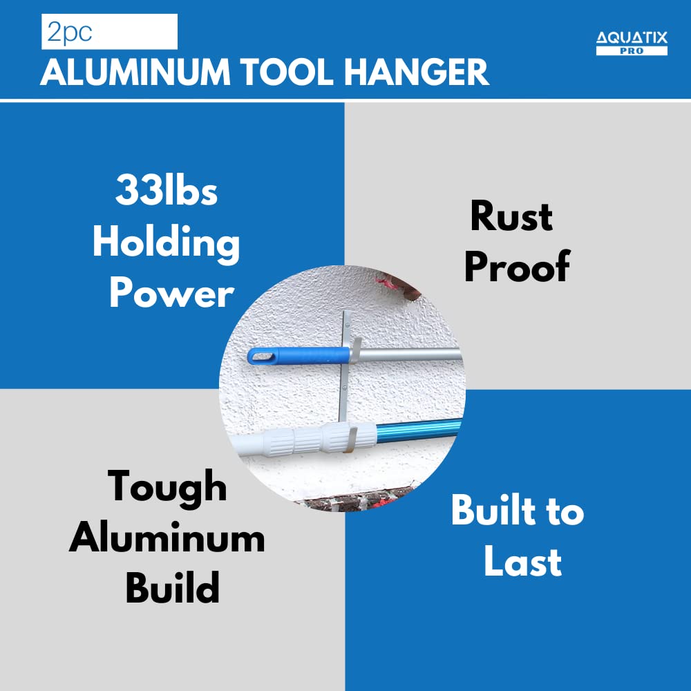 Deck-mounted Aquatix Pro pool hanger showing versatile outdoor installation.