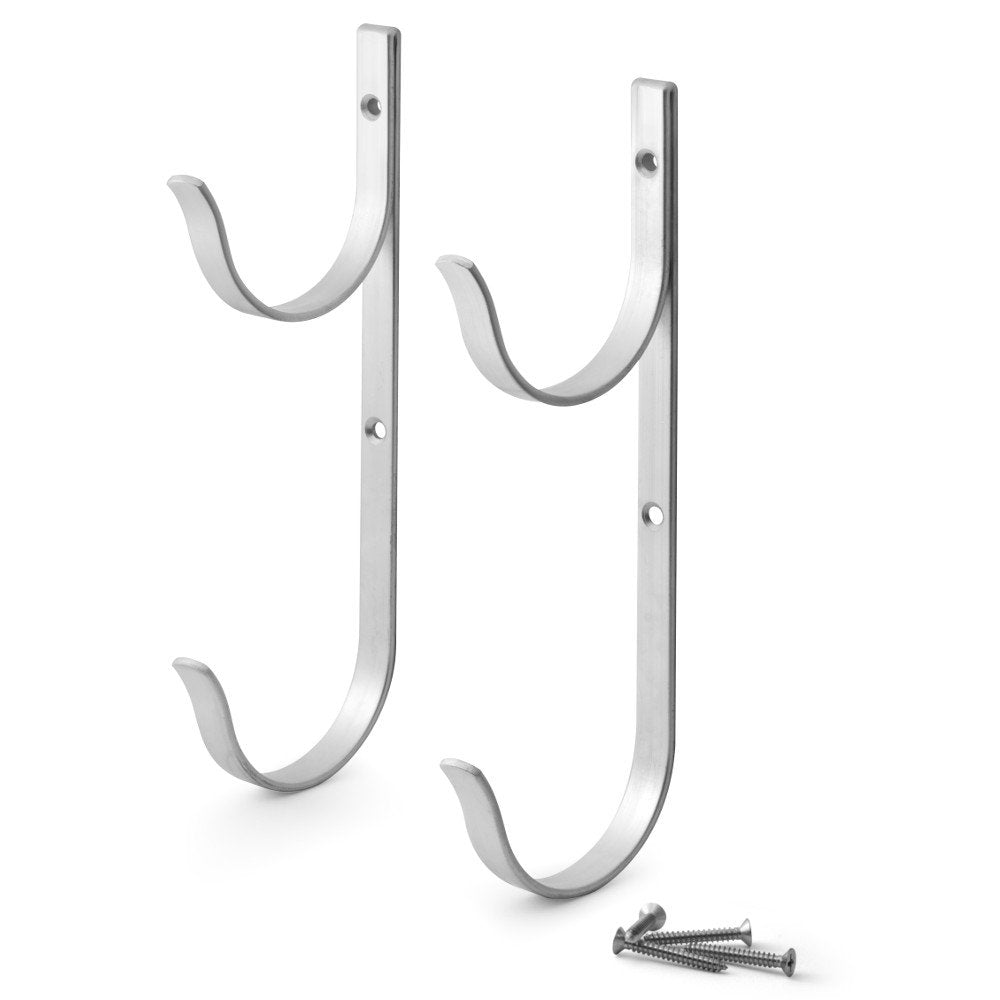 Aquatix Pro pool pole hanger four-pack mounted on fence for easy access.