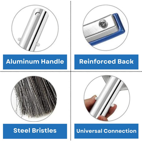 Aquatix Pro reinforced aluminum back adds long-lasting durability during scrubbing.