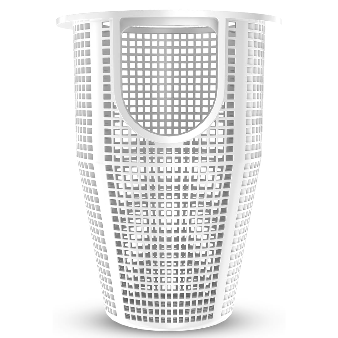 Aquatonics 070387 pump basket front view shows rugged durability for long life.