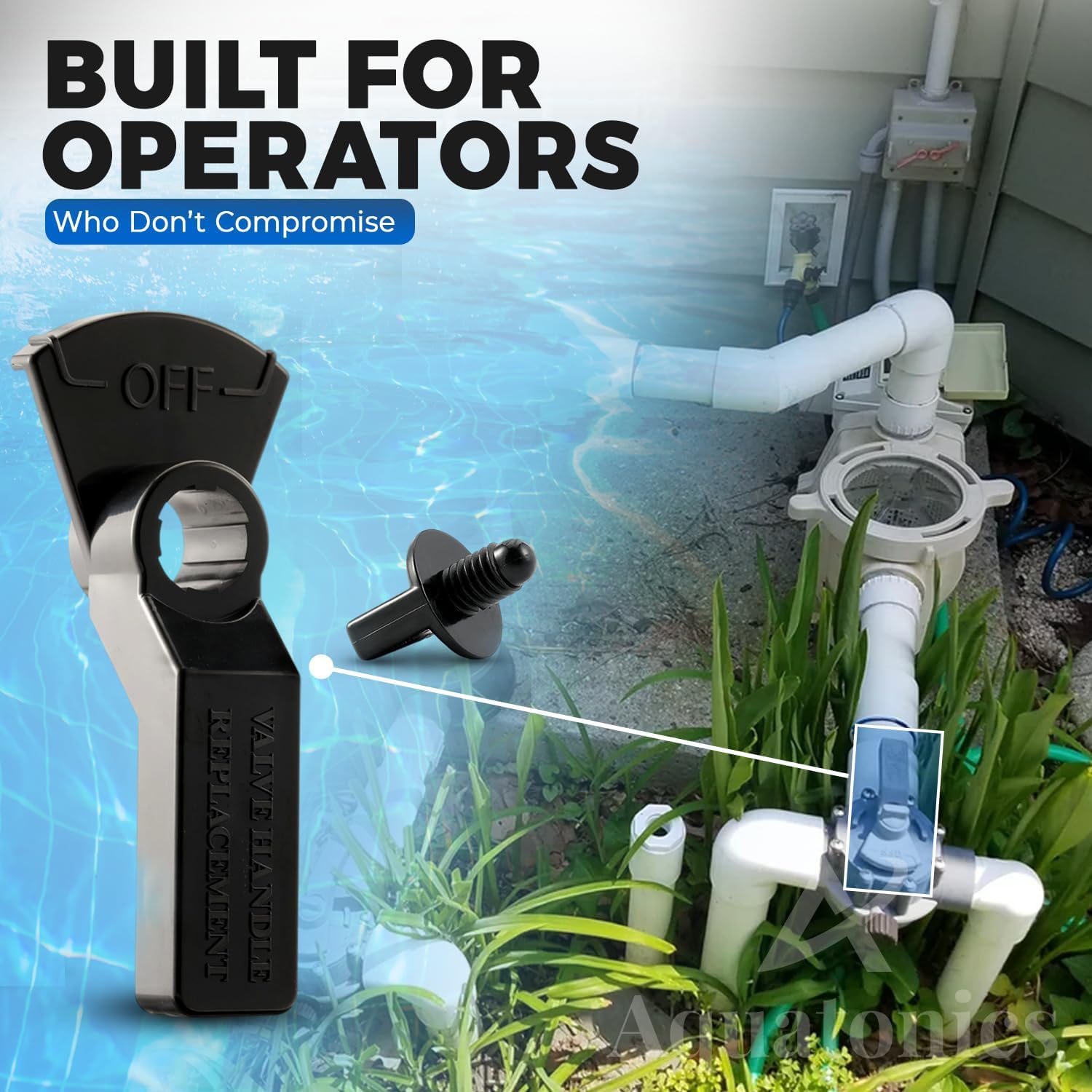 Aquatonics easy-install design reduces mess during valve replacement.