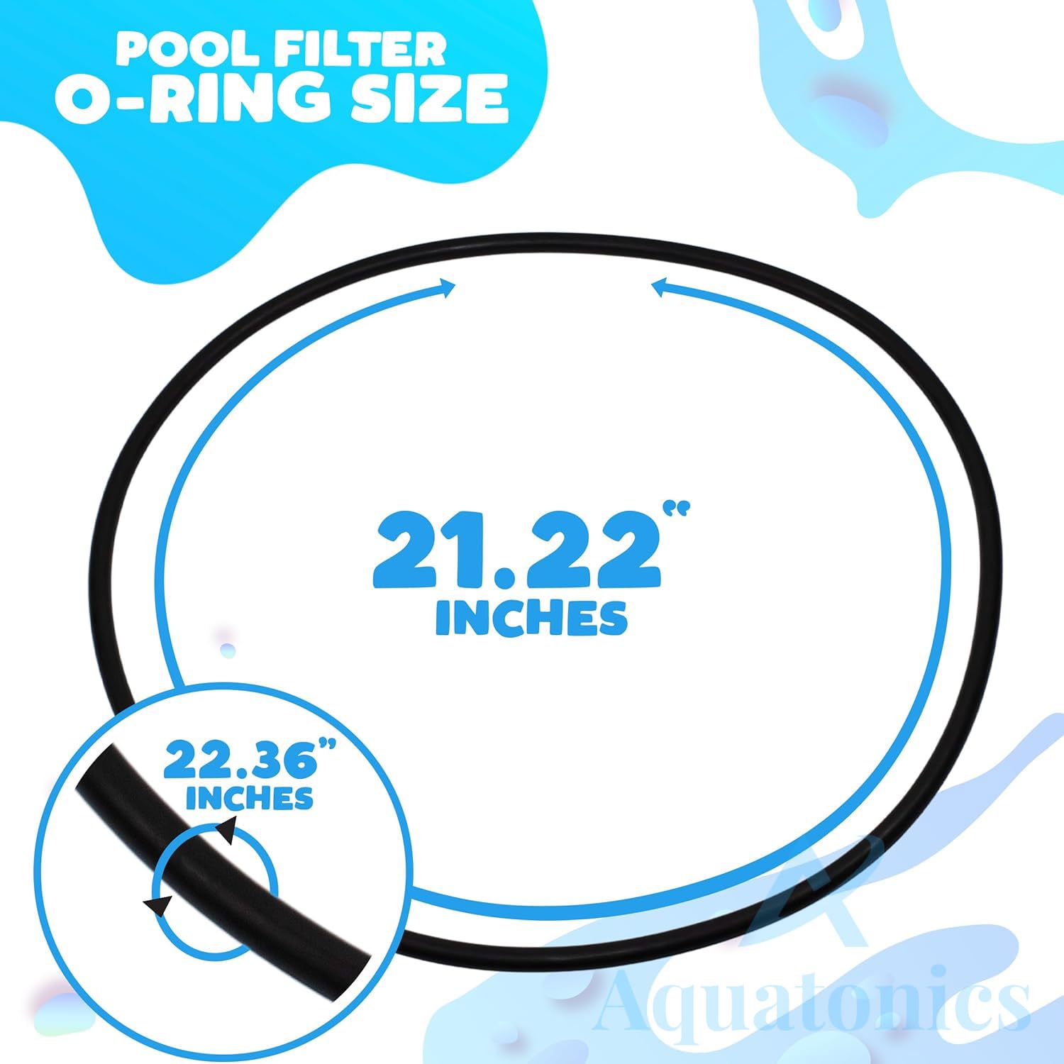 Aquatonics heavy-duty rubber O-ring provides durable, flexible sealing in chlorinated or salty water.