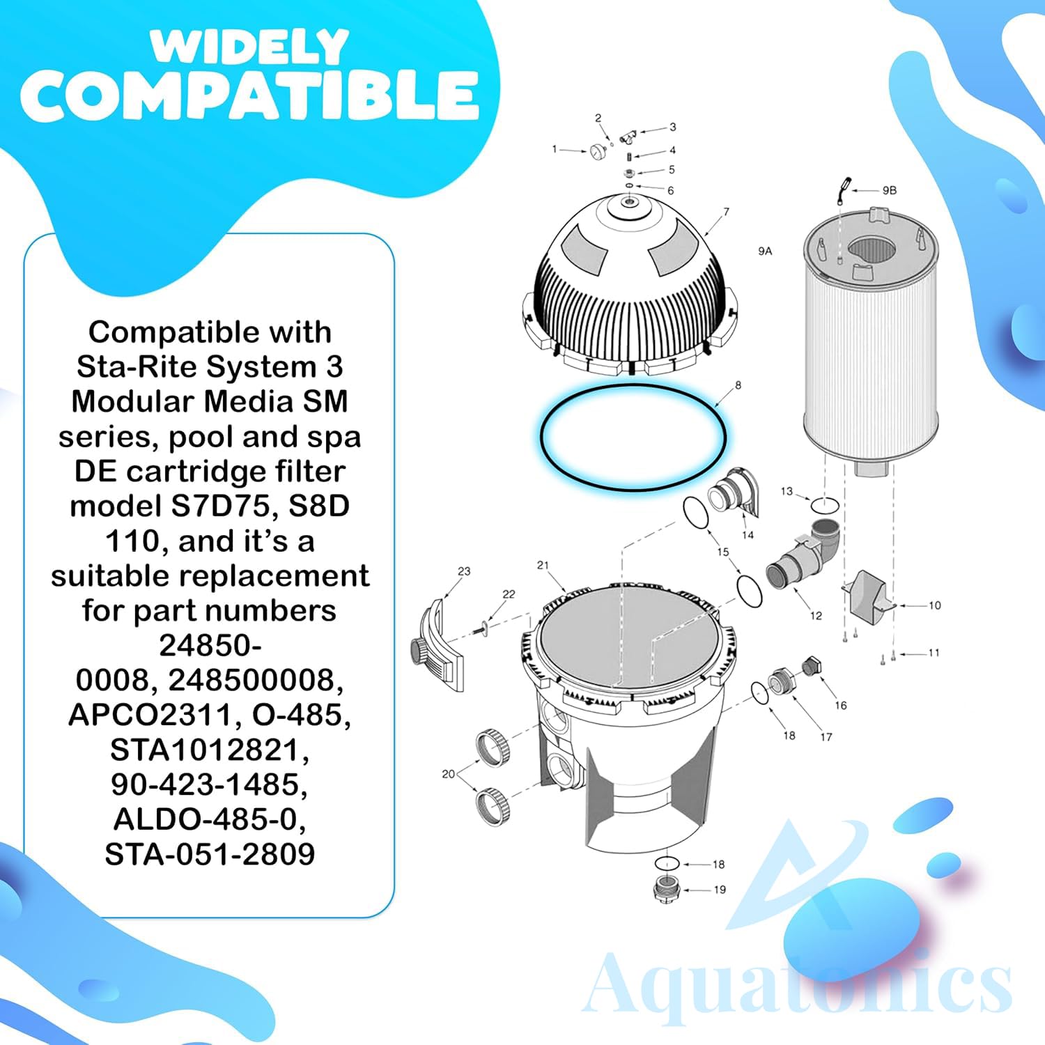 Aquatonics leakproof seal supports steady filtration and consistent pool or spa operation.
