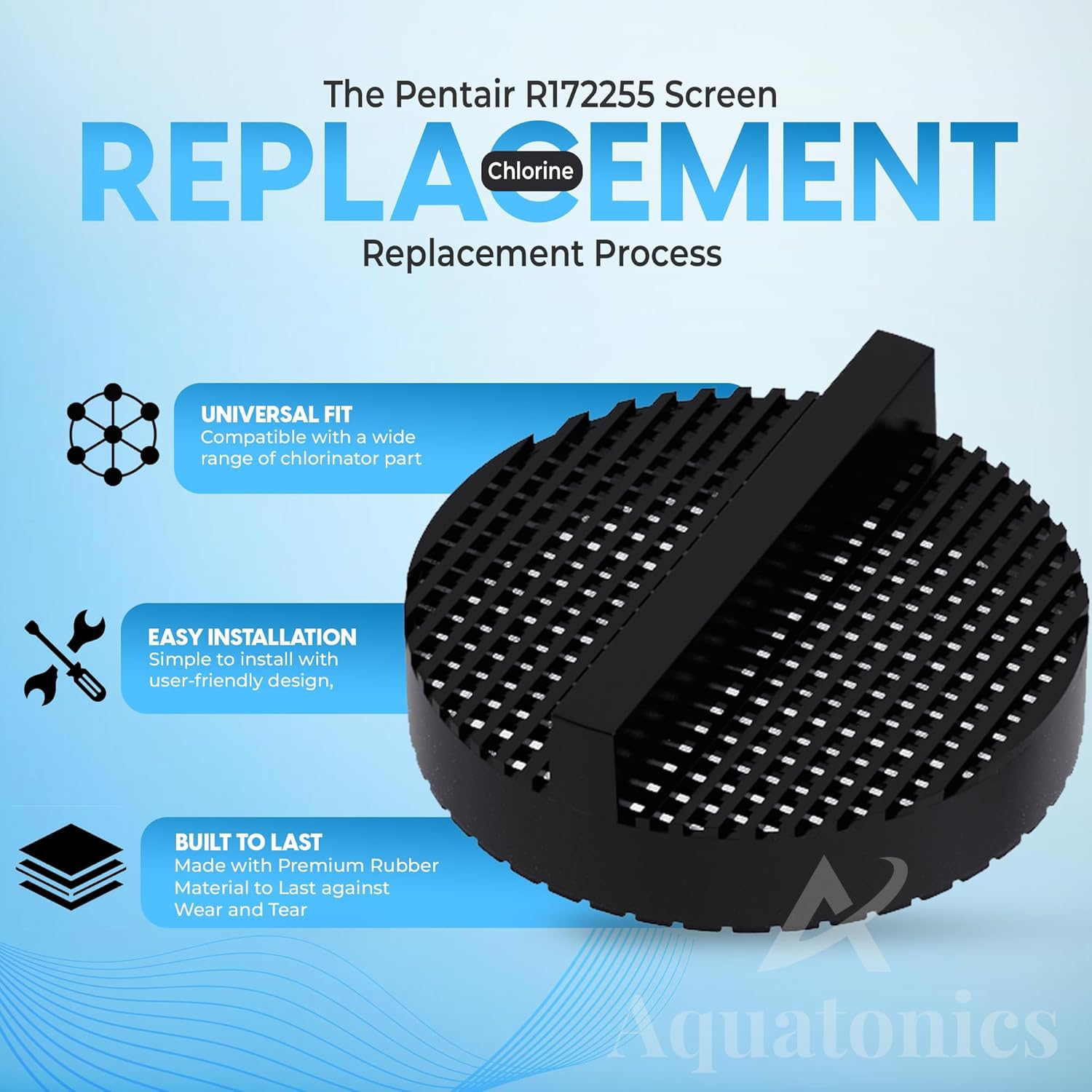Aquatonics R172255 inside-unit cap shown for quick, secure installation.