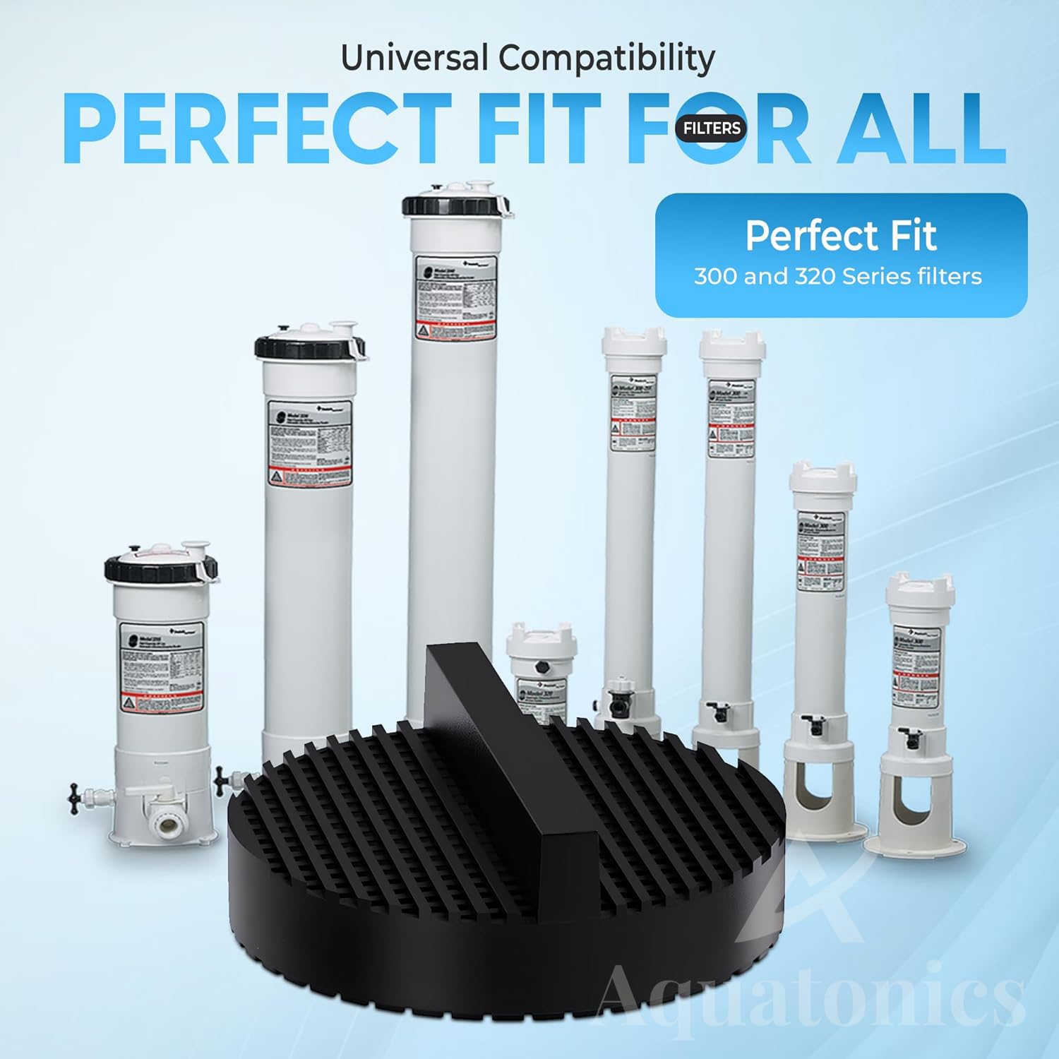 Aquatonics R172255 easy-installation step demonstrates upright placement to fit the unit.