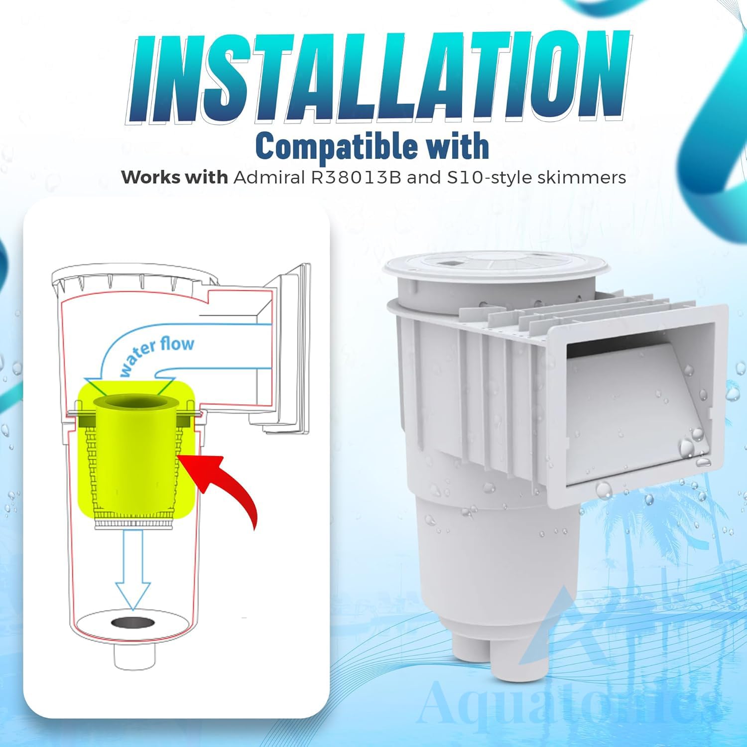 Aquatonics R38013B compatibility with Pentair Admiral B-38 for reliable skimming.